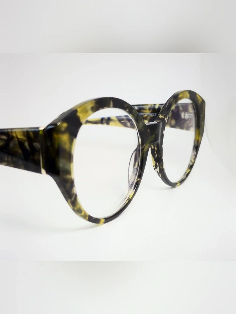 Dara. Round Tortoiseshell Fashion Eyeglasses - Yellow Brown